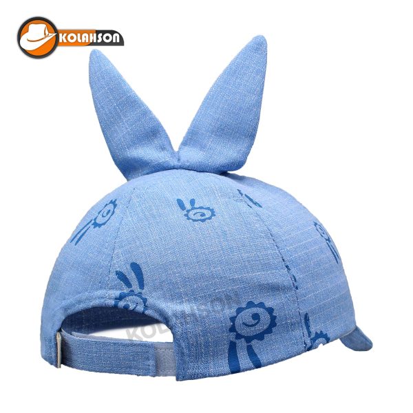 بچگانه اسپرت نوزادی کلاه نوزادی آبی طرح گوش خرگوشی مدل KBEN001