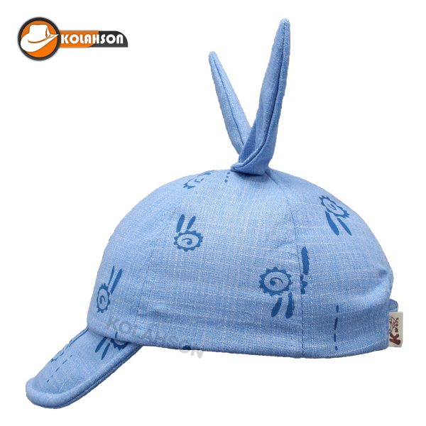 بچگانه اسپرت نوزادی کلاه نوزادی آبی طرح گوش خرگوشی مدل KBEN004