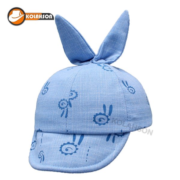 بچگانه اسپرت نوزادی کلاه نوزادی آبی طرح گوش خرگوشی مدل KBEN005