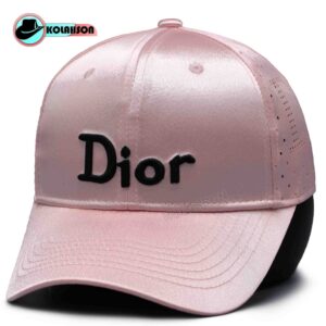 کلاه بیسبالی ساتن طرح Dior رنگ صورتی