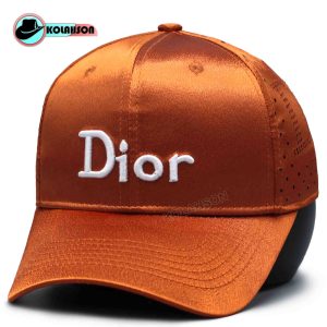 کلاه بیسبالی ساتن طرح Dior رنگ آجری
