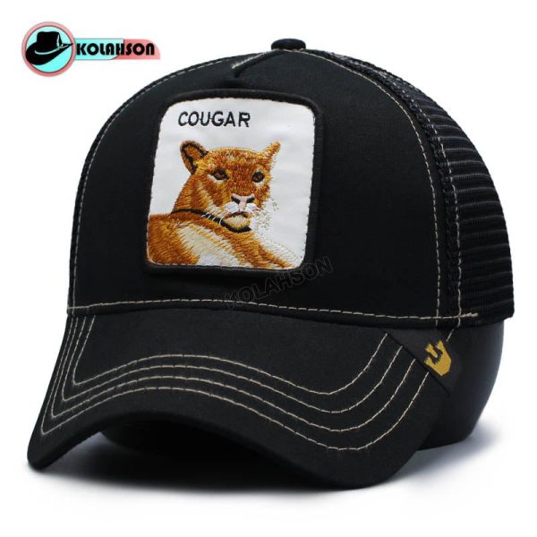 بزرگسال اسپرت بیسبالی پشت توری Goorinbros طرح Cougar تک رنگ مشکی کد KBEBPGTCTRM002