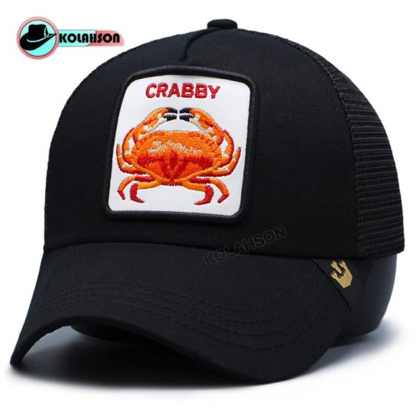 بزرگسال اسپرت بیسبالی پشت توری Goorinbros طرح Crabby تک رنگ مشکی کد KBEBPGTCTRM002