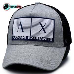 کلاه بیسبالی پشت توری طرح Armani Exchenge AIX D2 طوسی