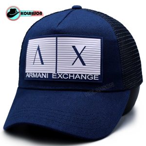 کلاه بیسبالی پشت توری طرح Armani Exchenge AIX D2 رنگ سرمه ای