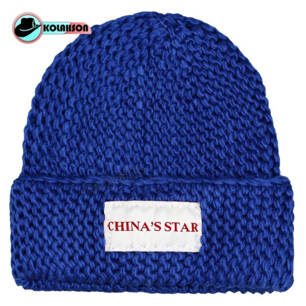 بزرگسال زمستانی بافت درشت طرح Chinas Star با رنگ های نارنجی کرم طوسی آبی سفید و مشکی و سبز کد KBZBDTCHSBRHNKTASVMVS003