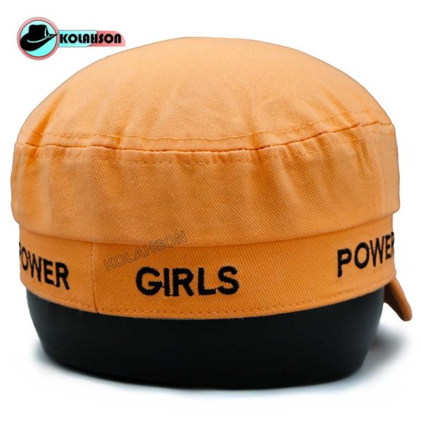 بزرگسال اسپرت کاپیتانی زنانه طرح Girl Power با رنگ های نارنجی و یاسی کد KBEKZTGPBRHNVY004