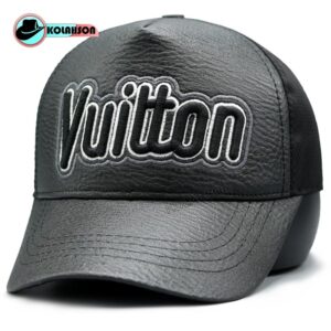 کلاه پشت توری چرم با طرح Vuitton