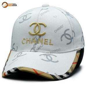بزرگسال اسپرت بیسبالی طرح Chanel مدل نقاب لبه دوزی شده طرح Burberry با رنگ های کرم ، سفید و مشکی کد KBEBTCHMNLDSHTBBRHKSVM002 1