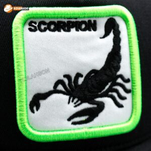 بزرگسال اسپرت بیسبالی پشت توری Goorinbros طرح Scorpion مدل ترک D2 با رنگ های مشکی فسفری کد KBEBPTGTSMTD2BRHMF005