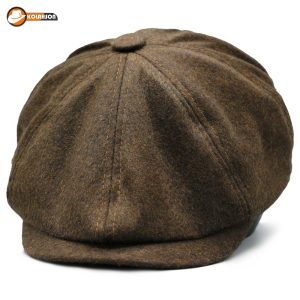 کلاه نیوزبوی طرح ساده قهوه‌ای